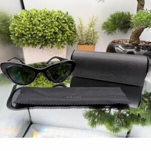 Prada Women's Cat Eye PRESCRIPTION Sunglasses SPR13Y in Black SPR 13Y